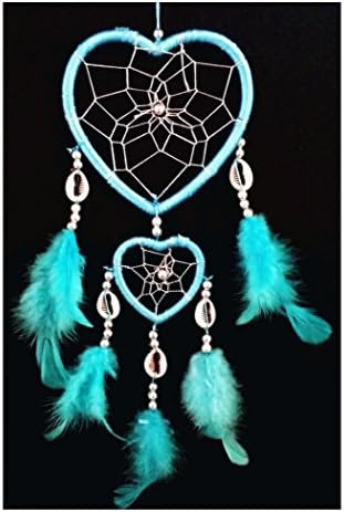 Handmade Heart-shaped Dream Catcher (With a Betterdecor Gift Bag) (Light Blue)