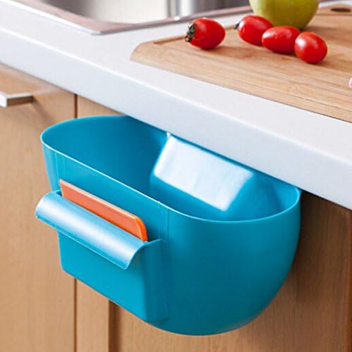 Juenana The latest strange new kitchen gadget kitchen trash can hang plastic storage boxBlue