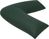 CnA Stores Orthopaedic VShaped Pillow Dark Green Cover 84cm x 34cm
