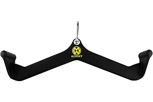 WNOEY LAT Pulldown Attachment,Back Tricep Bar Strength Training,Handle Grips Lat Pull Down Bar Press Down Exercises,Cable Machine Accessories, Cable Back Attachments for Home Gym