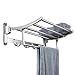 Candora 24in Wall Mounted Shelf Towel Rack Specular Finish Towel Shelf Towel Holder with 8 Hooks