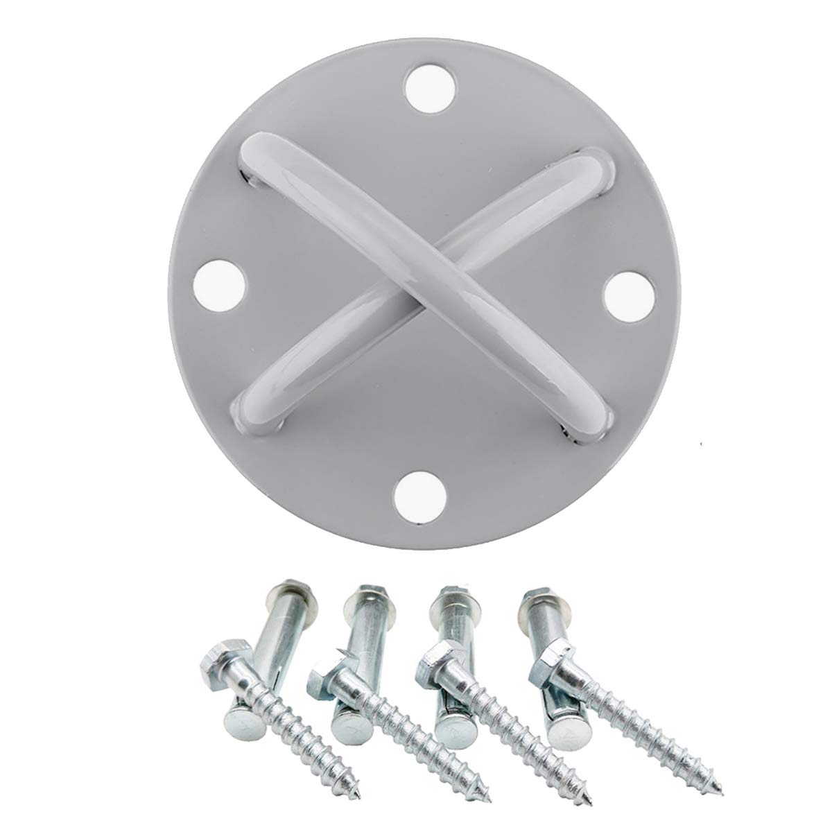 YOFASEN 4 Hole Ceiling Hook Heavy Hook Set Components, With Expansion Screws, Suitable For Aerial Yoga Boxing Punching Bag Training,Silver