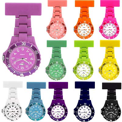 Dark Purple NY London Nurse/Paramedic/Medical Watch Fob Rubberised Stylish White Dial