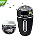 pureGLO Portable Mini USB Car Humidifier - 180ML Small Air Mist Purifier with Vehicle Mount - Travel Diffuser for Car, Office and Home Use (Black)