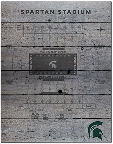 Stadium Seating Chart Wall Plaque 16" by 20" (Michigan State)