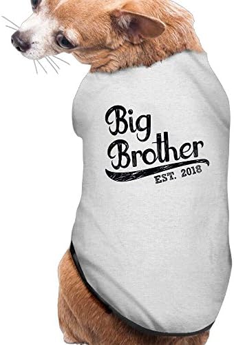Big Brother Puppy Clothes Dog Dress Plain Sleeveless Cotton Tee T Shirt L Ash