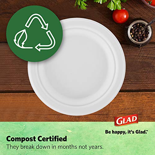 Glad Compostable Plates 7in Compostable Paper Plates, 20 Count