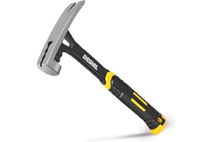 DESHIL 22 oz Straight Rip Claw with Fiberglass Handle, Drop Forged One Piece Claw Hammer, All Purpose Hammer, Smooth Face, Shock-Absorbing Grip