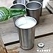 Stainless Steel Pint Cup - 18/8 Food-grade Tumbler Mug for Camping and Hiking - by Not Just A Gadget (Silver-pack of 5, 16 oz)