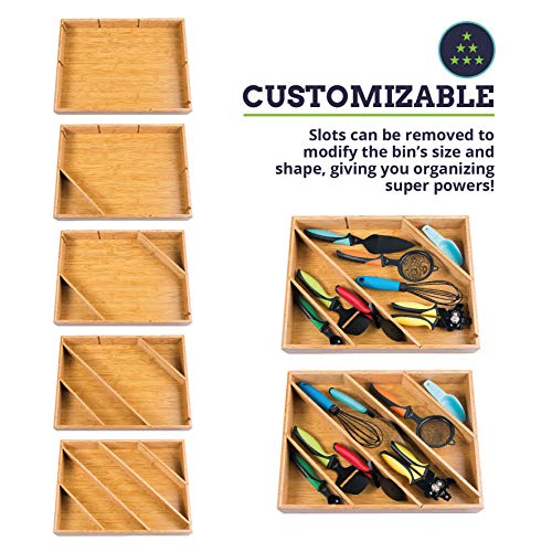 Diagonal Space Saving Bamboo Drawer and Organizer Divider fits