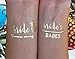Bachelorettesy Wedding Temporary Tattoos 6 Sheets Bride Bachelorette Stickers 100+ Metallic Gold Tattoos for Bridal Party, Bachelorette Trip, Bridal Shower Party Decorations, Party Favors (Gold)