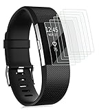 Fitbit Charge 2 Screen Protector [6-PACK] - MoKo Full Coverage HD Clear Premium Soft Shatter proof Screen Protector Film with Oleophobic Coating for Fitbit Charge 2 Smart Watch