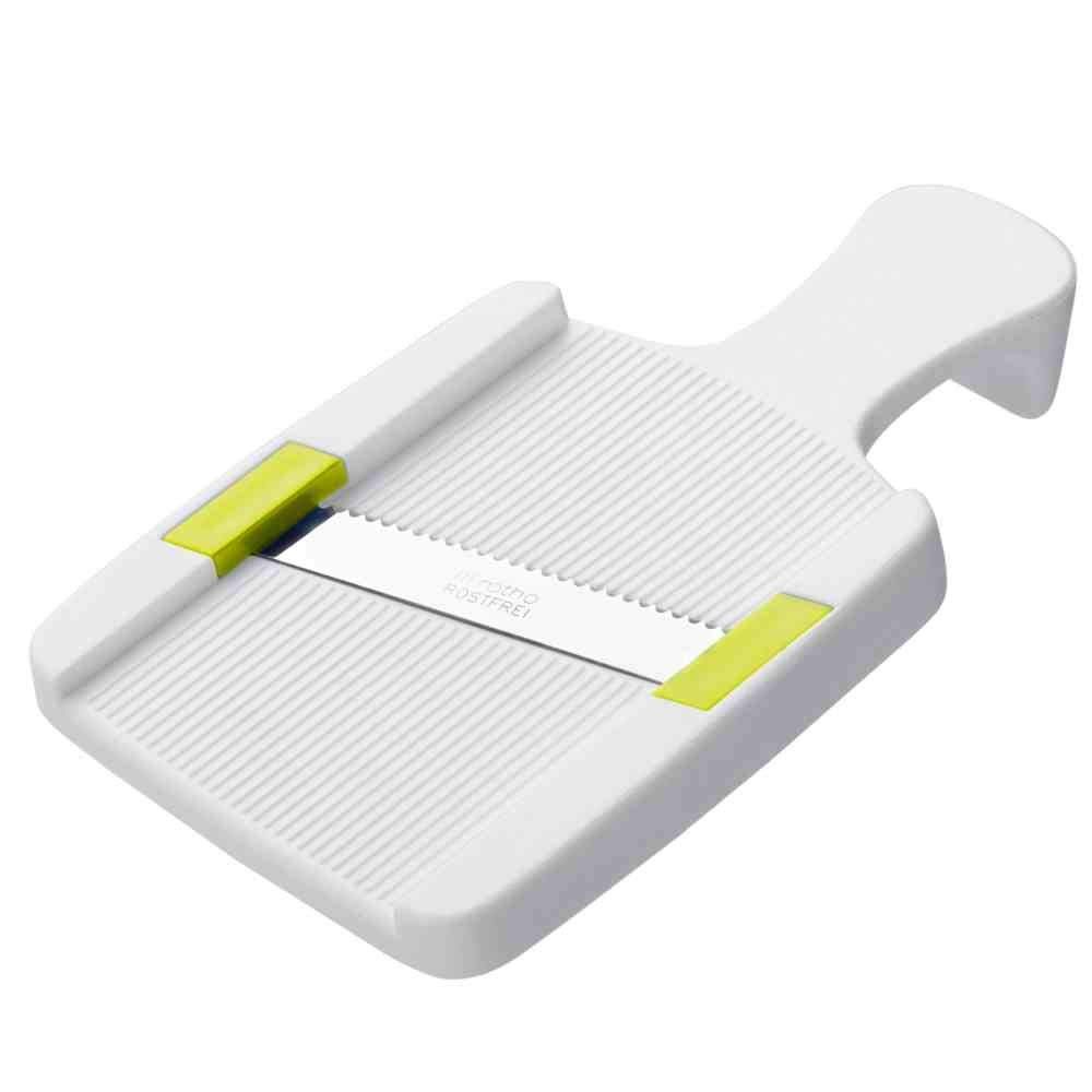 Rotho, Basic, Vegetable slicer with metal blade, Plastic (PP) BPA-free, white/green, 18,5 x 10,5 x 3,0 cm