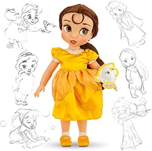 Disney Animators' Collection Belle Toddler Doll - 16'' with Plush Friend, Chip by Disney