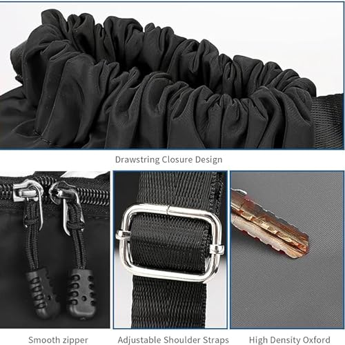 Drasry Drawstring Backpack Resistant String Bag Swimming Gym Sports with Compartment Side Mesh Pockets for Women Men