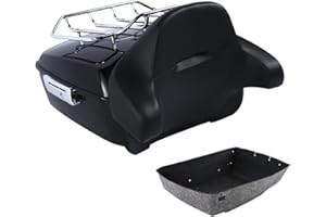 PEGSTREAMLINER 13.7'' King Tour Pack Pak Trunk & Around Backrest Chrome Luggage Rack Fit for Harley Touring Street Glide/Electra Glide/Road Glide/Road King 1997-2023