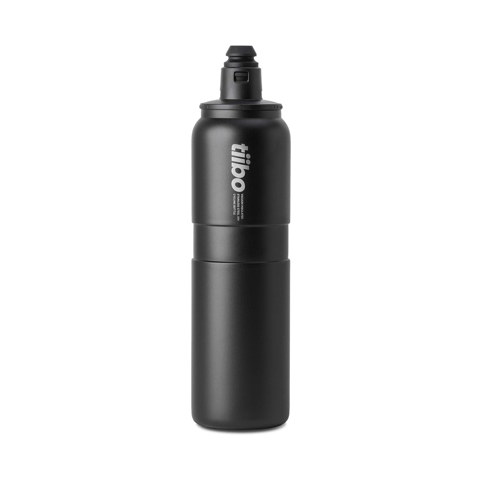 Photo 1 of tiibo Vacuum Insulated Stainless Steel Bike Water Bottle, Double Wall, No-Squeeze, Fast Flow Sport Nozzle, Designed for Cycling, Biking, Fitness & Sports, Fits Most Bike Cages (Black, 23OZ)