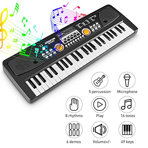 image for WOSTOO Kids Piano Keyboard 49 Keys- Multi-function Portable Piano Keyb