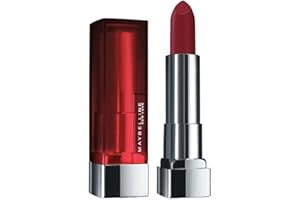 Maybelline Color Sensational Lipstick, Lip Makeup, Matte Finish, Hydrating Lipstick, Nude, Pink, Red, Plum Lip Color, Divine Wine, 1 Count