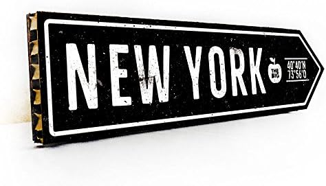 Wall Decor - Wooden Arrow with "NEW YORK" Print - Handmade, Eco-Friendly Home Decor, Rustic Wall Decor, Wall Art Decor - 16 x 4 x 1