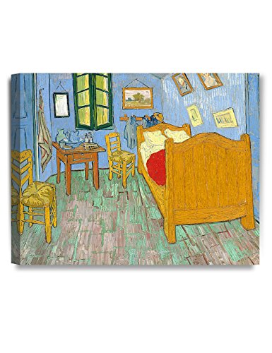DECORARTS - Bedroom in Arles (Third version), Vincent Van Gogh Art Reproduction. Giclee Canvas Prints Wall Art for Home Decor 20x16