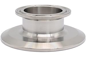 QMINOX 2.5 Inch × 1.5 Inch Sanitary Fitting End Cap Reducer Stainless Steel 304 Sanitary Concentric Reducer Tri Clamp Clover
