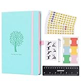 CLEARANCE SALE ! ! ! Bullet Journal - Lemome Dotted Numbered Pages Hardcover A5 Notebook with Pen Holder + Premium Thick Paper + Bonus Gifts in the Back Pocket (Mint Green)
