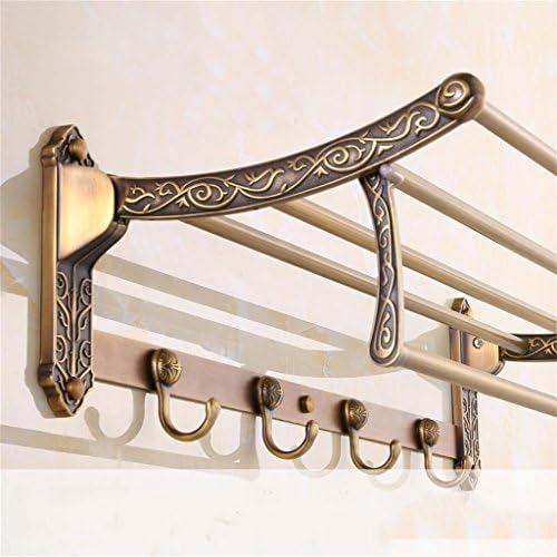 Towel racks Carved Amber Gold-plated Towel Bar Double Rod Bathroom Rack Bathroom Hardware Pendant (7 Colors Available) (Color : E)