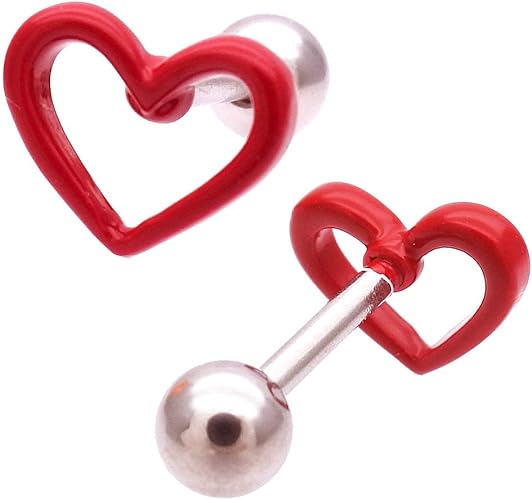 Amazon スパイシーリップス 16g アクセントにツヤのある光沢感が大人可愛い Redheart シンプル オープンハート ヘリックス 軟骨ピアス ボディピアス ロブ 0855 ボディピアス 通販