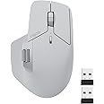 Rapoo MT760 Multi-Device Wireless Mouse, Bluetooth 5.0 and 2.4G Multi-Mode Connection, Up to 4 Devices, 11 Programmable Buttons, 4K DPI, 90 Days Battery Life, PC, Light Grey