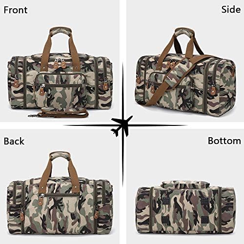 Plambag Canvas Duffle Bag for Travel, 60L Duffel Overnight Weekend Bag(Camouflage) 3 Plambag Canvas Duffle Bag for Travel, 60L Duffel Overnight Weekend Bag(Camouflage)