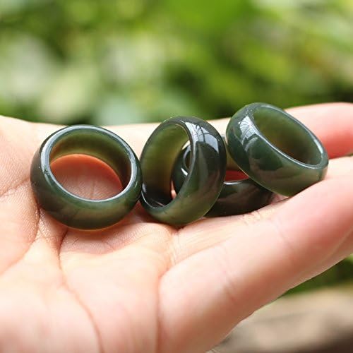 Natural Xinjiang hetian Jade Ring Ring Men Women Fines Couple Lover Models Tail Ring on Ring Personality (20 mm Inner Diameter