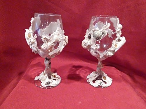 Sea Shell Embellished Wine Glasses