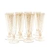MATANA 100 Plastic Champagneglazen met Gouden Glitters voor Bruiloften, Verjaardagen, Kerst & Feesten, 180ml – Elegant…