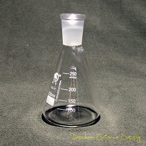 Deschem 250ml,24/40,Glass Erlenmeyer Flask,Chemistry Conical Bottle,Laboratory Glassware - Thumbnail 2
