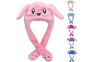 ZCINT Bunny Hat Funny Plush Bunny Hats Ear Moving Jumping Hat Plush Rabbit Hat Christmas Party Cosplay Cute Animal Hats