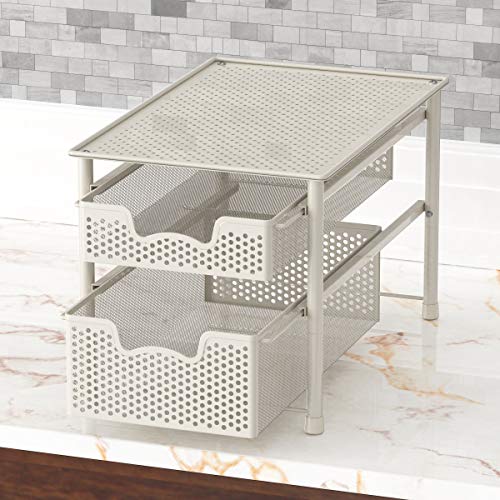 Simple Houseware Stackable 2 Tier Sliding Basket Organizer Drawer