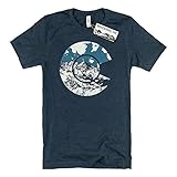 Men's Colorado Flag Art Wandering Ink Super Soft Hand Printed Tee Shirt