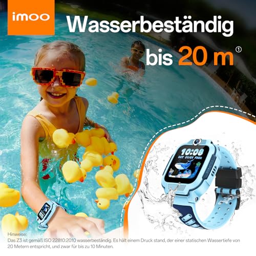 imoo Z3 Children's Smartwatch, 4G Voice Call, 1.5 Inch HD Screen, Water Resistant up to 20 m, 8 GB Large Memory, Class Mode & Sleep Mode with Accessory Set (Blue)