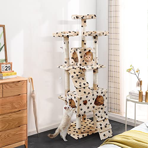 COZIWOW 67” Tall Cat Trees and Towers with Scratching Posts Condos
