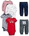 Simple Joys by Carter's Baby Boys' 6-Piece Bodysuits (Short and Long Sleeve) and Pants Set, Multicolor/Bear/Dogs/Stripe/Text Print, Preemie
