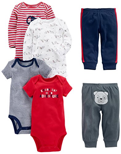Simple Joys by Carter's Baby Boys 6-Piece Little Character Set, Red/Navy Bear, Preemie