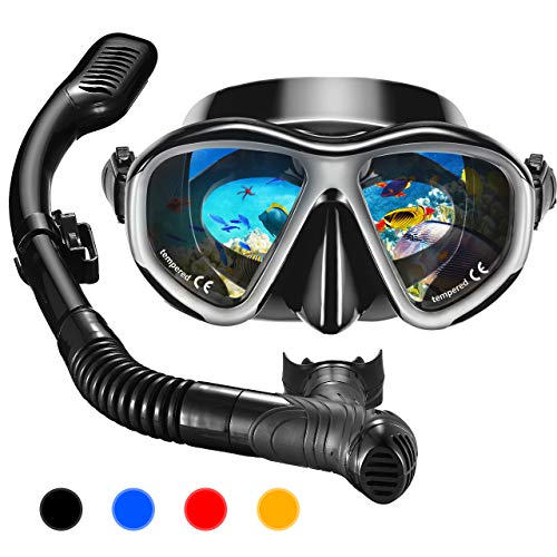 Juego de snorkel omorc para adultos, equipo de snorkel antifugas