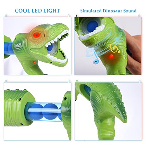 SZJJX Shooting Games Dinosaur Kids Toys for 5 6 7 8 9 10+ Year Old Boys Girls,2 Foam Ball Popper Air Guns,Standing Shooting Target, 20 Foam Balls & Bullets, Ideal Gift - Compatible with Nerf Toy Guns