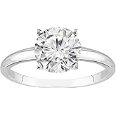 Houston Diamond District 4 to 10 Carat 14K White Gold LAB GROWN Solitaire IGI CERTIFIED Diamond Engagement Ring (E-F Color VS2-SI1 Clarity)
