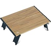 iClimb Ultralight Compact Mini Folding Alu. Table (Nature - S) | with Carry Bag, for Camping Backpacking Hiking Beach Picnic