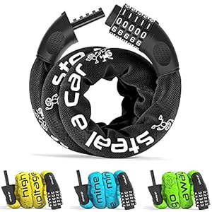 Fietsslot Cijferslot Stalen Ketting antidiefstal | Combinatieslot met Code: Fiets Scooterslot Motorslot Kettingslot Slot…