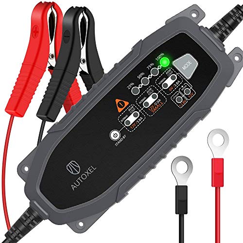 AUTOXEL Battery Charger for Car, 6V/12V 3.8Amp Automotive Trickle Battery Charger and Maintainer with 8 Charging Modes for Car, Motorcycle, Lawn Mower, Boat, RV, SUV, ATV, and More
