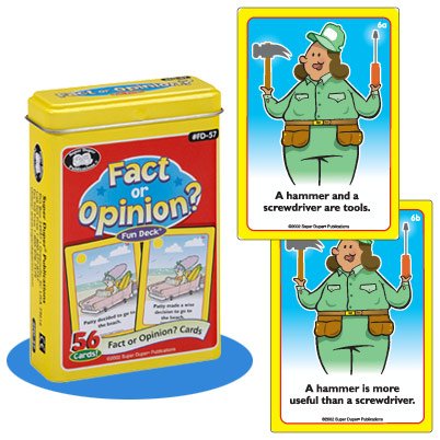 Super Duper Publications Fact or Opinion? Fun Deck Flash Cards Educational Learning Resource for Children