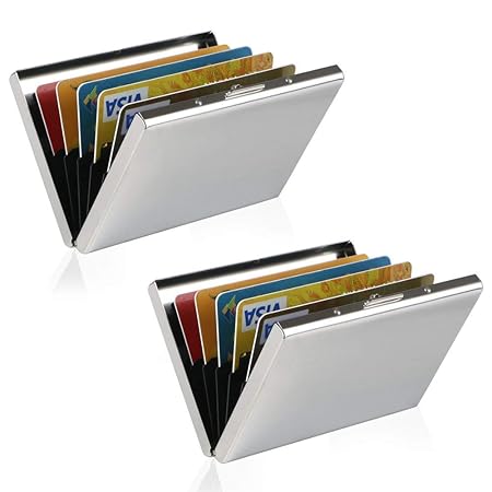 RFID Blocking Kreditkartenhülle Kreditkartenetui, URAQT Credit Card Holder Kreditkartenetui, Ausweihülle, Edelstahl RFID Bloc